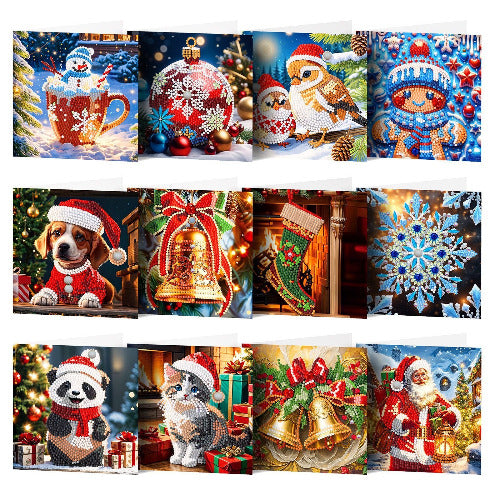 Coffee Mug Diamond Painting Christmas Card Kit - Complete Set