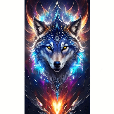 Colorful Wolf Head Diamond Painting Kit – 5D DIY Art for Wildlife and Animal Lovers