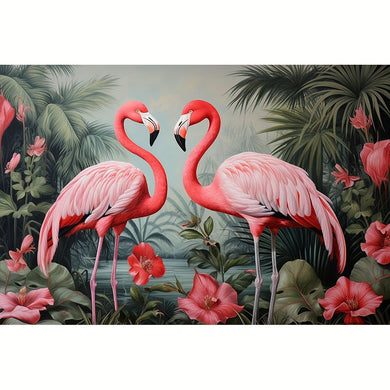 Two Flamingos Gem Art Kit Large Size 40x60cm/15.7x23.6Inches