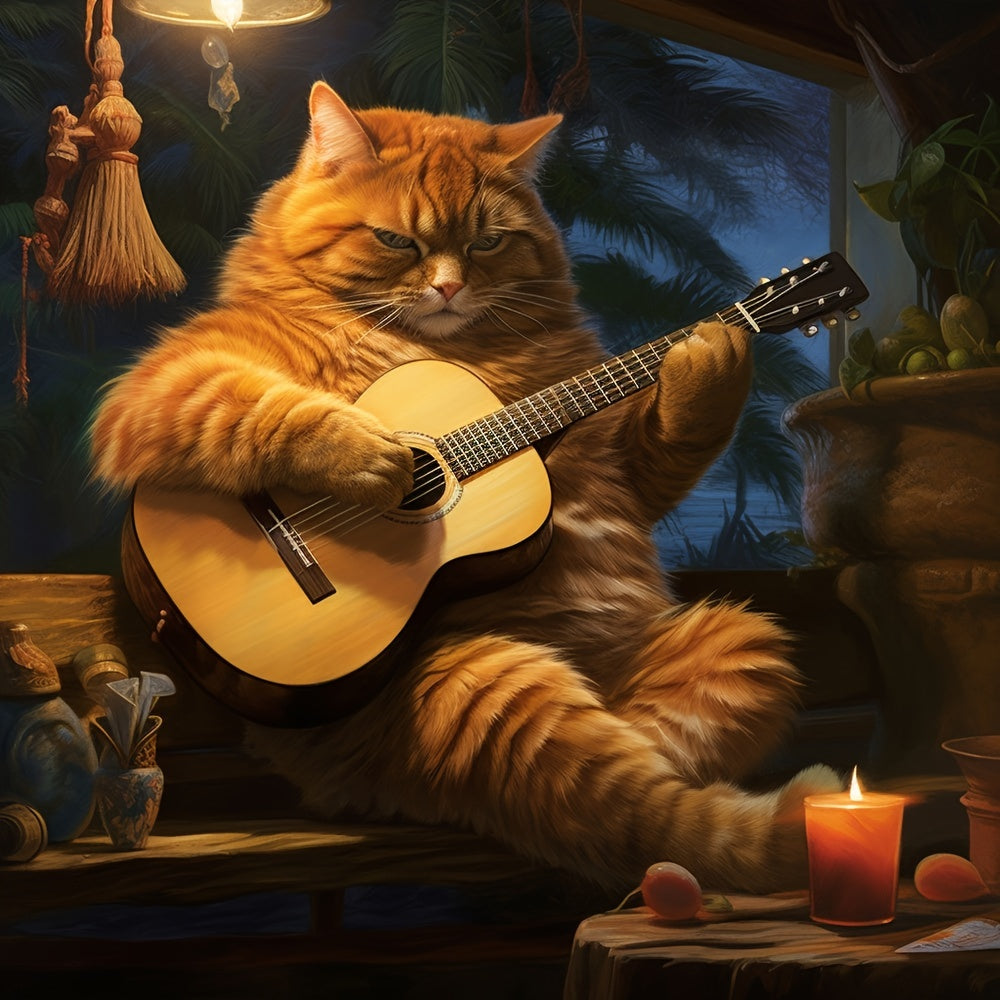 Cat Playing The Guitar