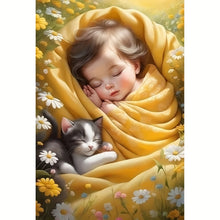 Load image into Gallery viewer, Baby Sleeping In The Flower Bed 40x60cm/15.7x23.6in
