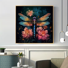 Load image into Gallery viewer, Diamond Bead Art - Dragonfly And Flowers
