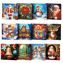 Load image into Gallery viewer, 12-Pack DIY Santa Claus Christmas Cards for Kids
