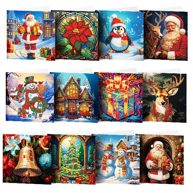 12-Pack DIY Santa Claus Christmas Cards for Kids