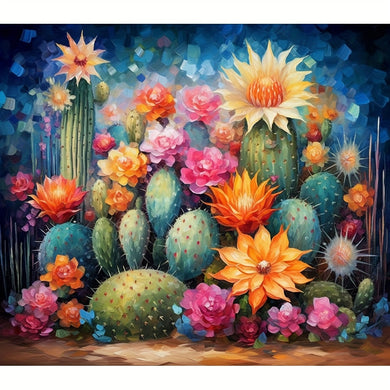 DIY 5D Diamond Colorful Cactus Flowers 40x40cm