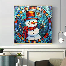 Load image into Gallery viewer, Christmas Theme Stained Glass Snowman
