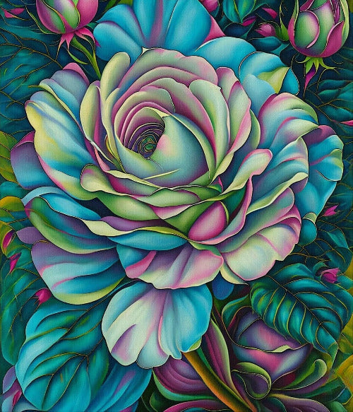 30x40cm vs 40x50cm fantasy rose art glowing in dark