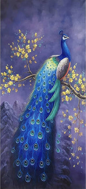 5D DIY Large Diamond Painting 15.7x27.5 Inches Peacock