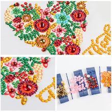 Load image into Gallery viewer, Finished Snowflake Christmas DIY diamond painting greeting card with sparkling snowflake details
