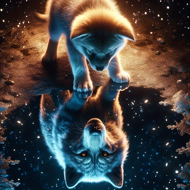 little wolf change big wolf 5d diamond painting kits