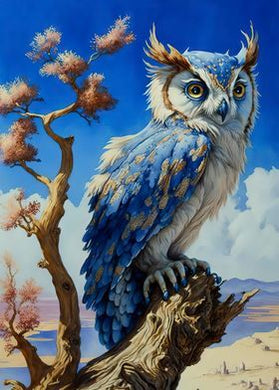 Blue Owl 30x40cm/12x16in ADP10126