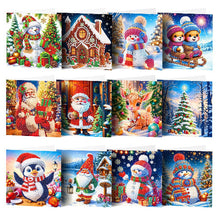 Load image into Gallery viewer, Snowman Diamond Painting Christmas Card Kit - Complete Set
