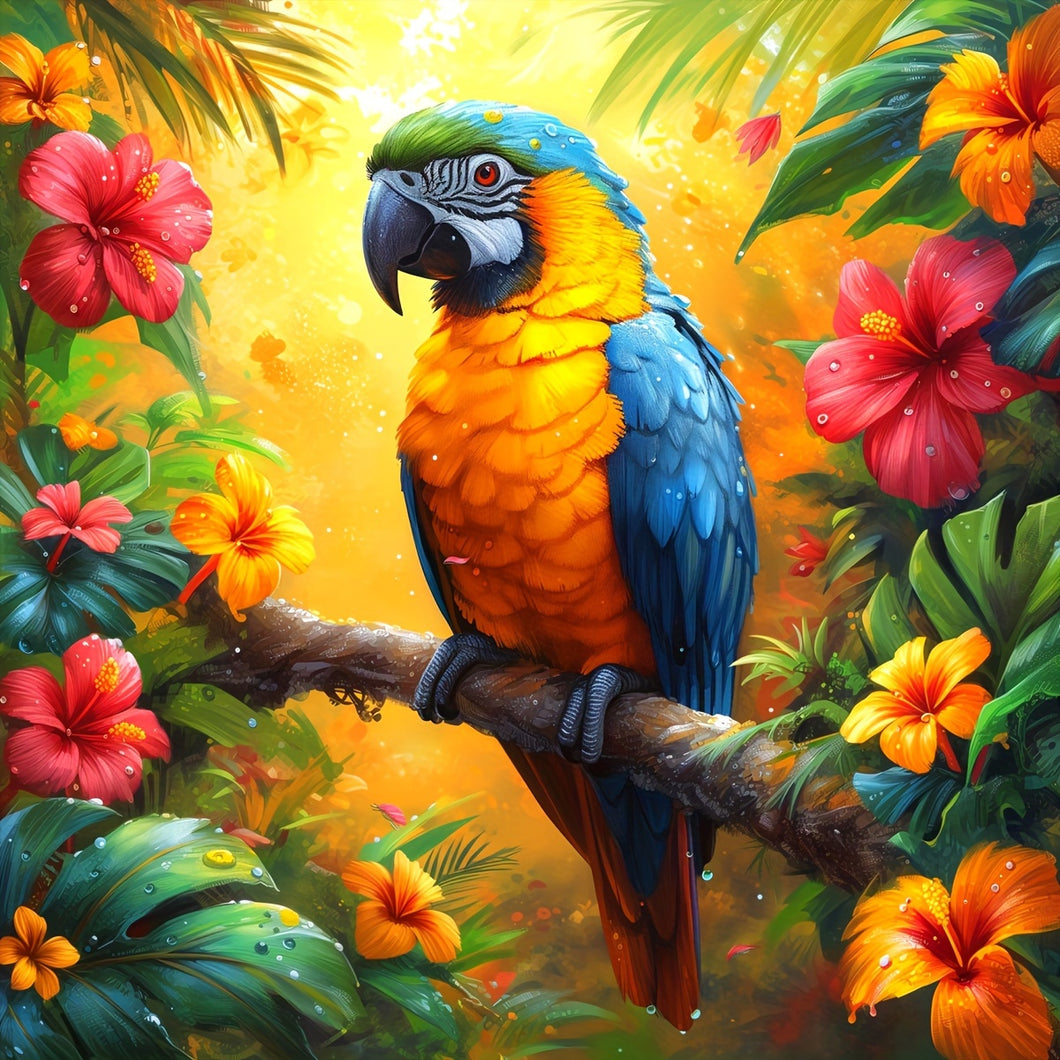 Stunning Parrot Diamond Painting Kit – Vibrant Tropical Bird Art Design for DIY Crafting