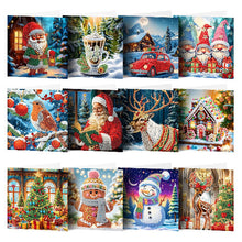 Load image into Gallery viewer, Box of 12 Vintage Santa Claus Holding a Lantern Christmas Cards
