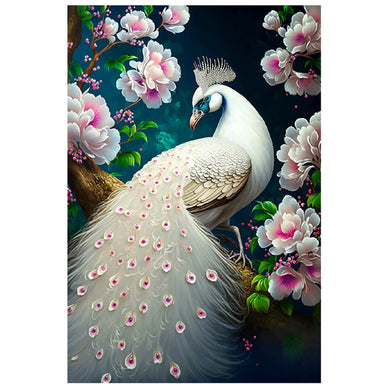 White Peacock DIY Diamond Painting – GemsFlow