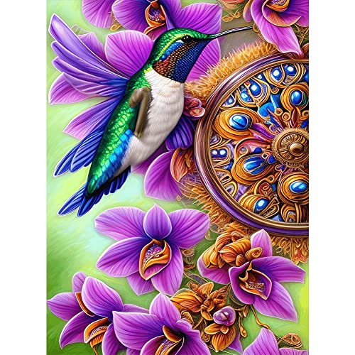 Flower Hummingbird Diamond Art ADP9034