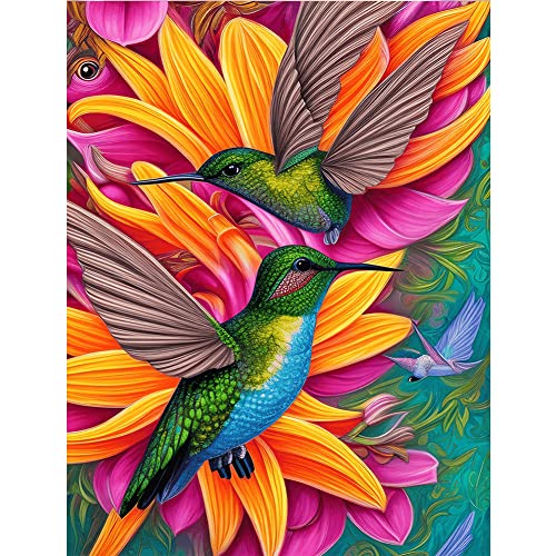 Flower Hummingbird Diamond Art ADP9035