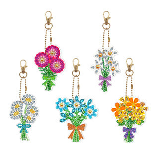 5pcs DIY Diamond Painting Keychain Kit ADP8897