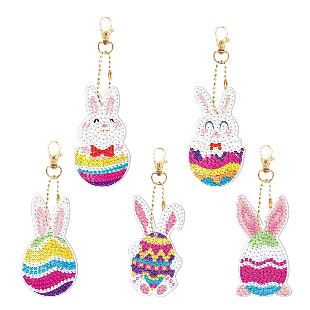 5pcs Easter DIY Diamond Painting Keychain Kit ADP8918