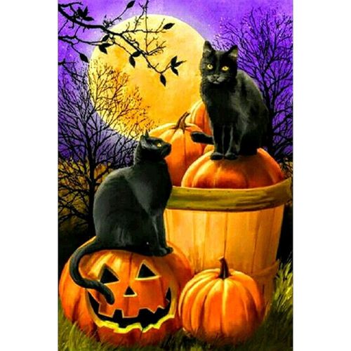 Black Cat Halloween Diamond Painting