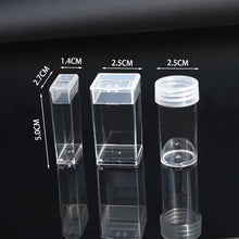 Load image into Gallery viewer, 10/20/30/50Pcs Acrylic Round Square Bottles Diamond Embroidery Storage Box Clear Empty Bottles Bead Containers Holder for Beads Diamond Painting Accessories Storage DIY Craft
