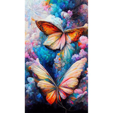 Load image into Gallery viewer, Flower Butterfly Wall Hanging Painting Embroidery Art 40x70cm
