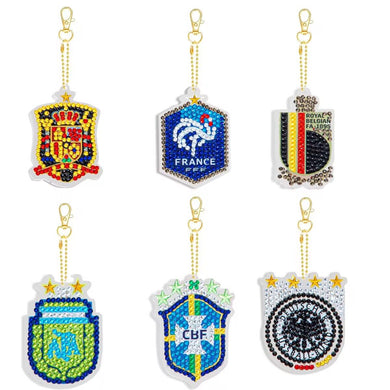 2022 World Cup Badge Diamond Painting KeyChain DIY Kit