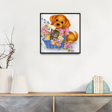 Load image into Gallery viewer, Diamond painting DIY yellow dog and cat diamond embroidery decoration
