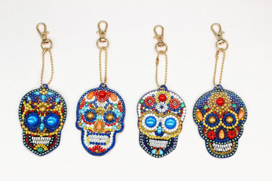 4pcs Skull DIY Diamond Painting Keychain Kit ADP8853