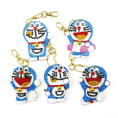 5pcs Doraemon DIY Diamond Painting Keychain Kit ADP8858