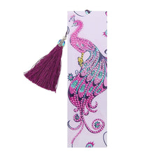 Load image into Gallery viewer, Peafowl Leather Tassel Bookmark
