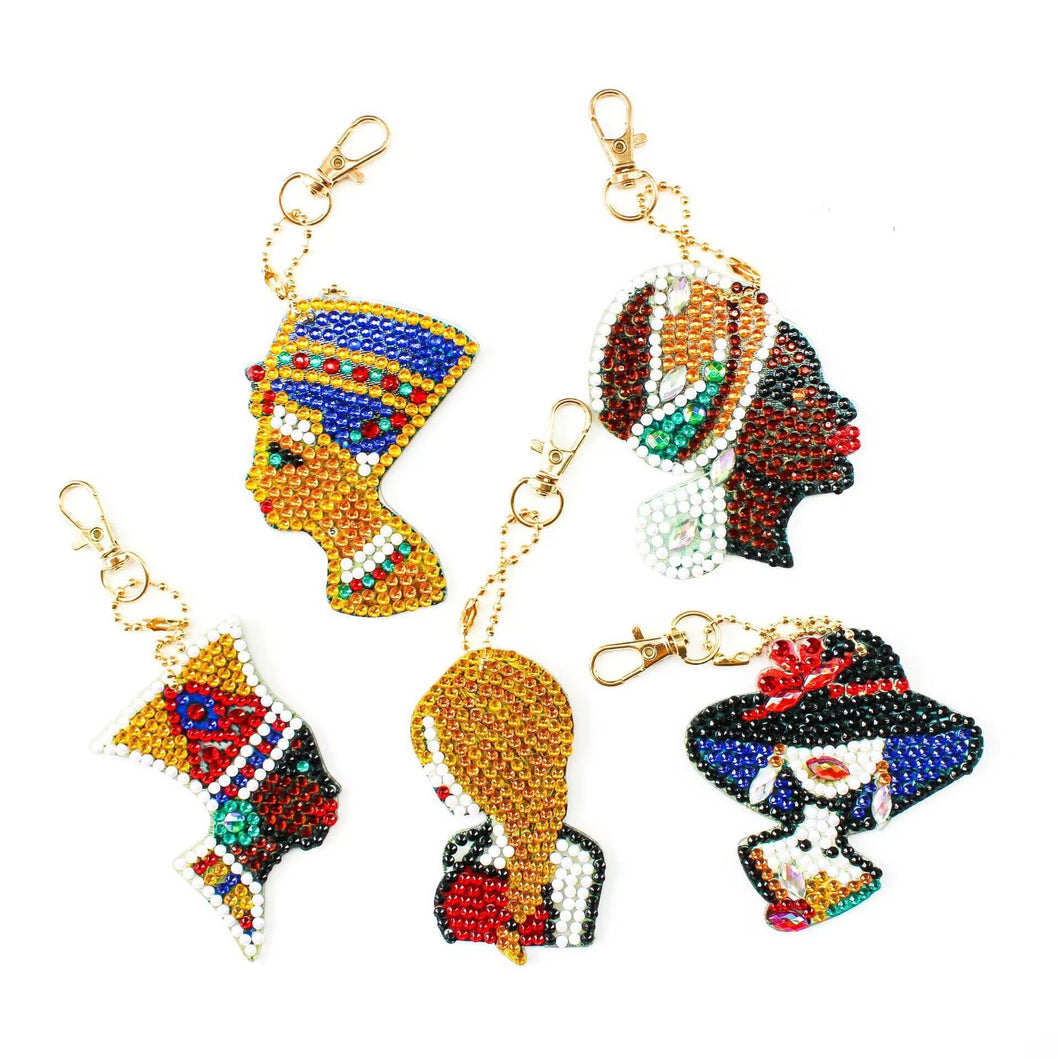 5pcs Exotic DIY Diamond Painting Keychain Kit ADP8860