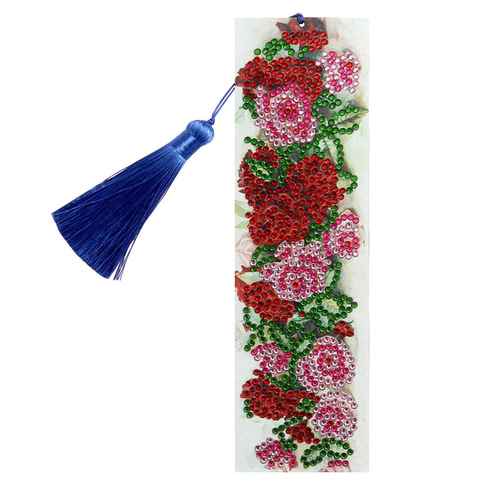 Special Shape Leather Rose Bookmark Tassel