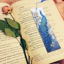 Load image into Gallery viewer, Special Shape Leather Tassel Peacock Bookmark
