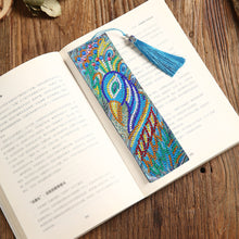 Load image into Gallery viewer, Diamond Painting Bookmark - Leather Tassel Elegant Peafowl
