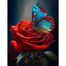 Load image into Gallery viewer, Rose Butterfly Green Leaf Flower -  30x40cm
