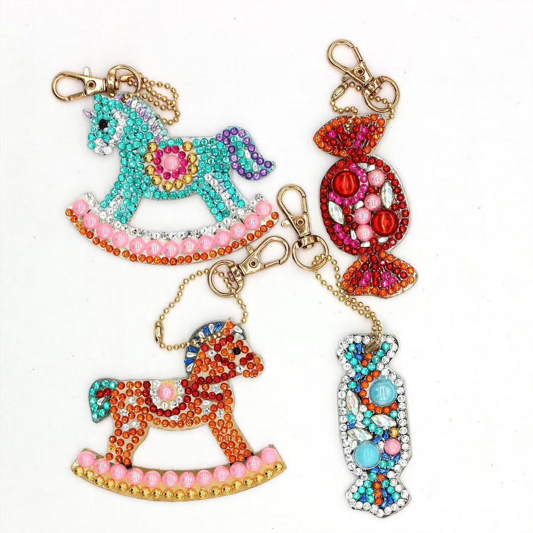 4pcs Candy DIY Diamond Painting Keychain Kit ADP8867