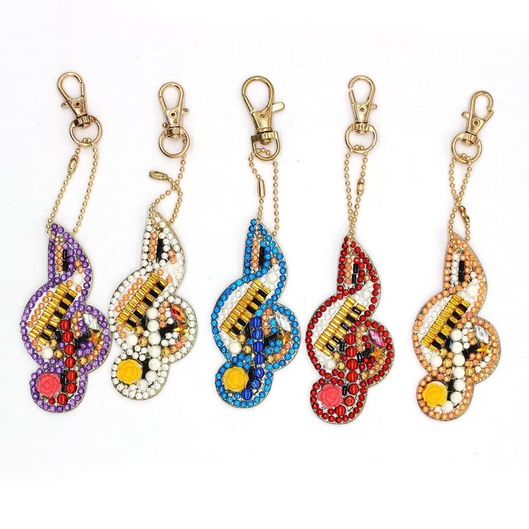 5pcs Note DIY Diamond Painting Keychain Kit ADP8868