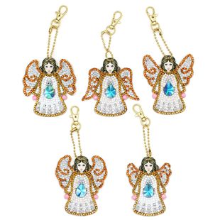 5pcs Angel DIY Diamond Painting Keychain Kit ADP8869