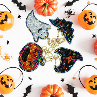 4pcs Halloween DIY Diamond Painting Keychain Kit ADP8873