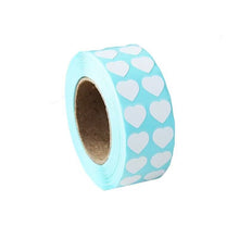Load image into Gallery viewer, White Small Heart Sticker Roll Embellishments for Arts Crafts Stationery and Scrapbooking 13mm in Light Blue (0.5 inch) - 3000 Pack
