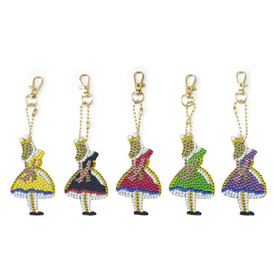 5pcs Girls DIY Diamond Painting Keychain Kit ADP8877