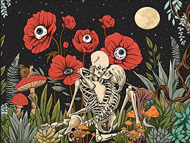 Lover Skull and Bones in the Flowers