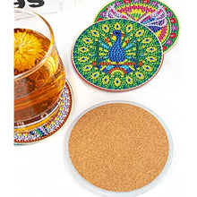 Load image into Gallery viewer, 6 Pieces Mandala Diamond Painting Coaster Bird with Holder
