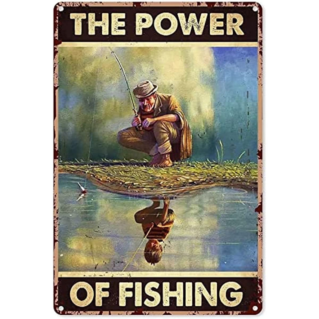 The Power of Fishing 5D Paint with Diamond Full Drill for Parents-Children Interrction,Wall Decor