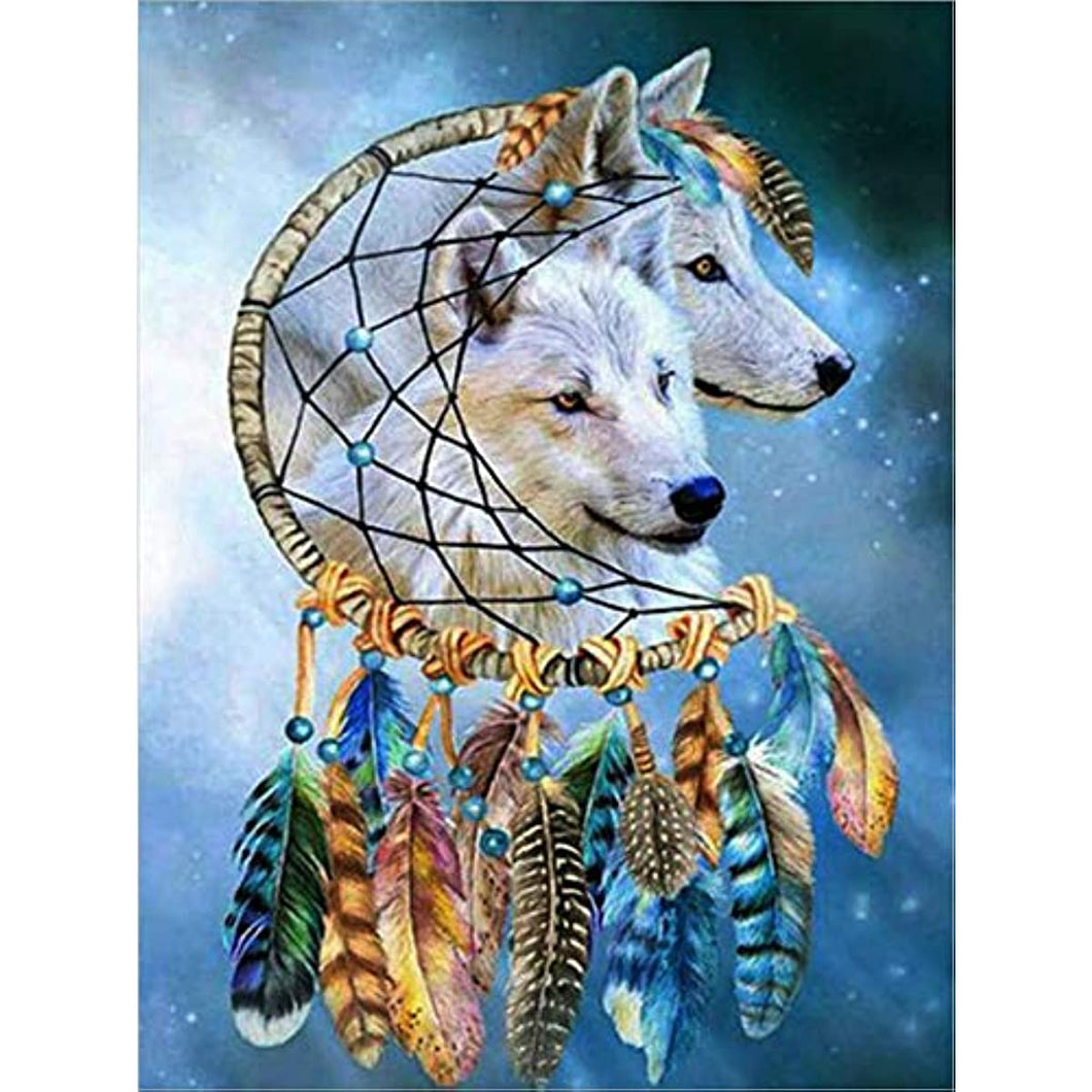 Dream Catcher Wolf Diamond Paintin 30X40CM