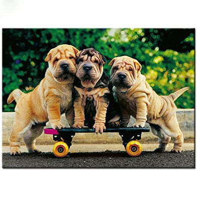 Shar Pei Pet Full Square Diamond Art Painting Kit Resin Diamond Home Decor-40x50cm