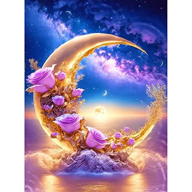 Diamond Painting Fantasy Moon Rose Kits for Adults & Kids 12x16 inch 30x40 cm