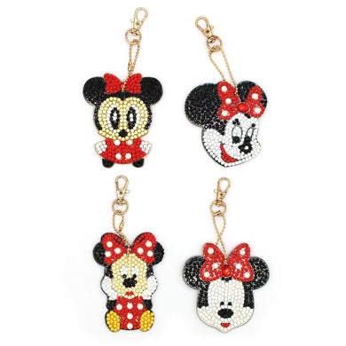 4pcs Cartoon Minnie DIY Diamond Painting Keychain Kit ADP8884