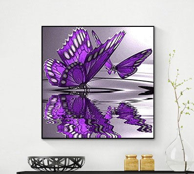 Diy Diamond Painting Kit Butterfly Purple